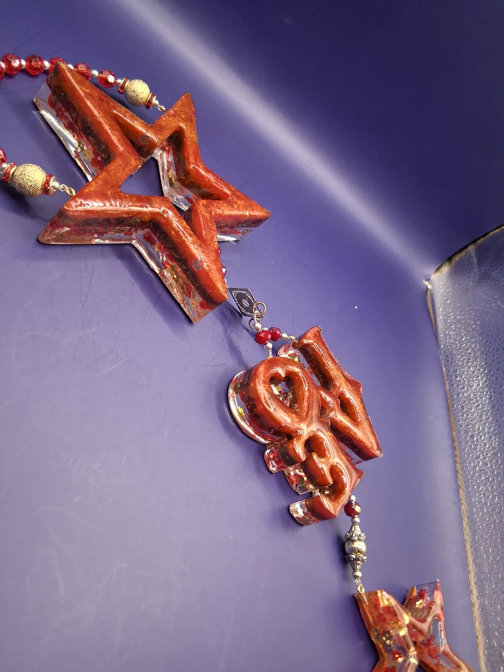 Red Glitter Star Hanging Ornament